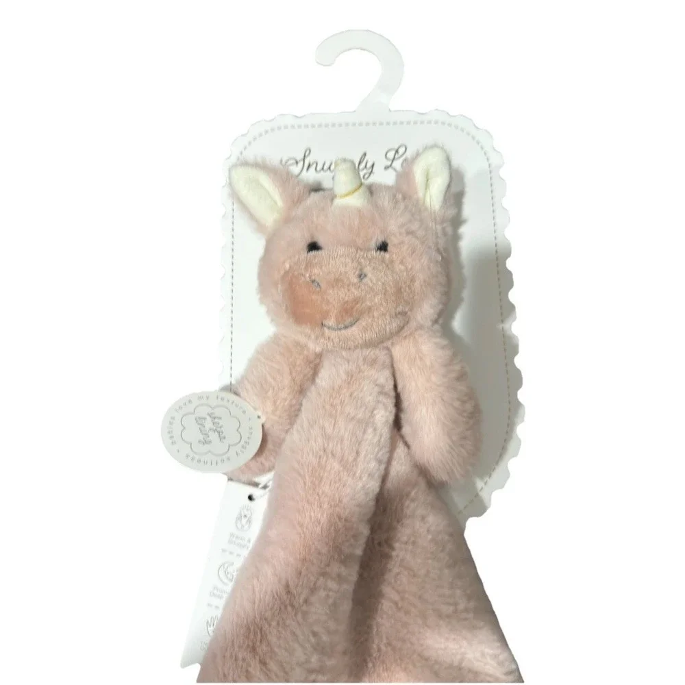 Baby Girl Unicorn Pink Lovey Plush Newborn Rosette Comfort Toy Sherpa Lining NWT